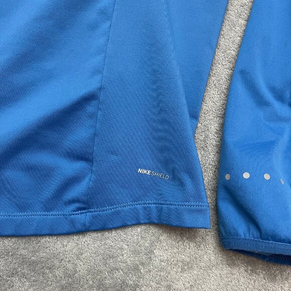 Nike Shield Women's XL Blue Jacket Full Zip Long Sleeves Thumb Holes Running - Picture 10 of 11